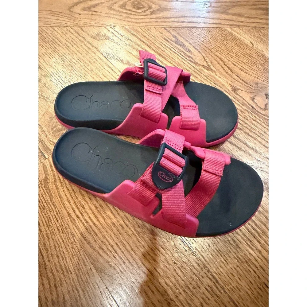 Chaco Chillos Slide Sandals Kids Size 3 Pink Adjustable Straps Lightweight